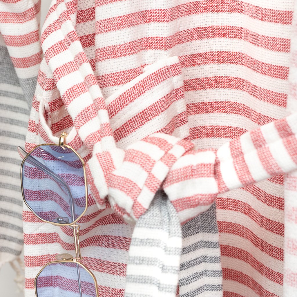 Ultra soft 100% Turkish cotton peshtemal robes are highly absorbent and beautiful, stripes and fringes