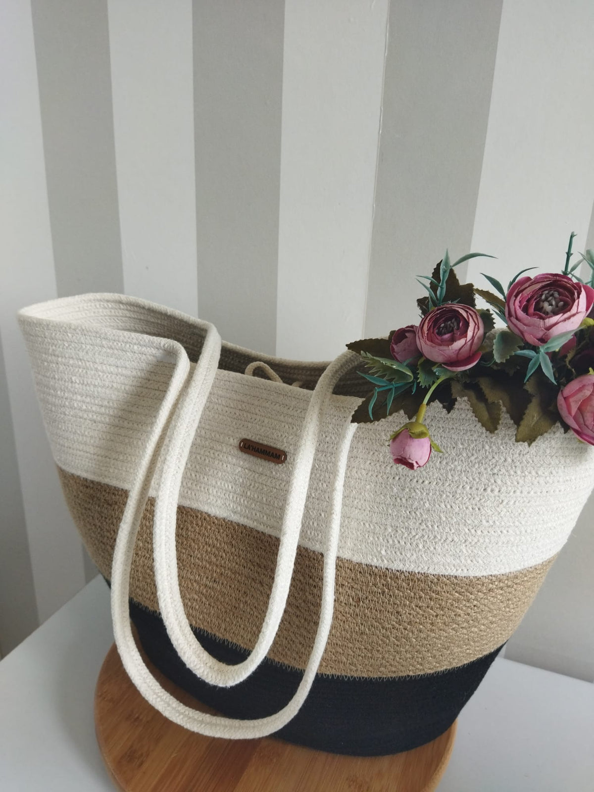 Lahammam's Handcrafted Quality everyday use Tote Beach Bag + Free Beach Towel !