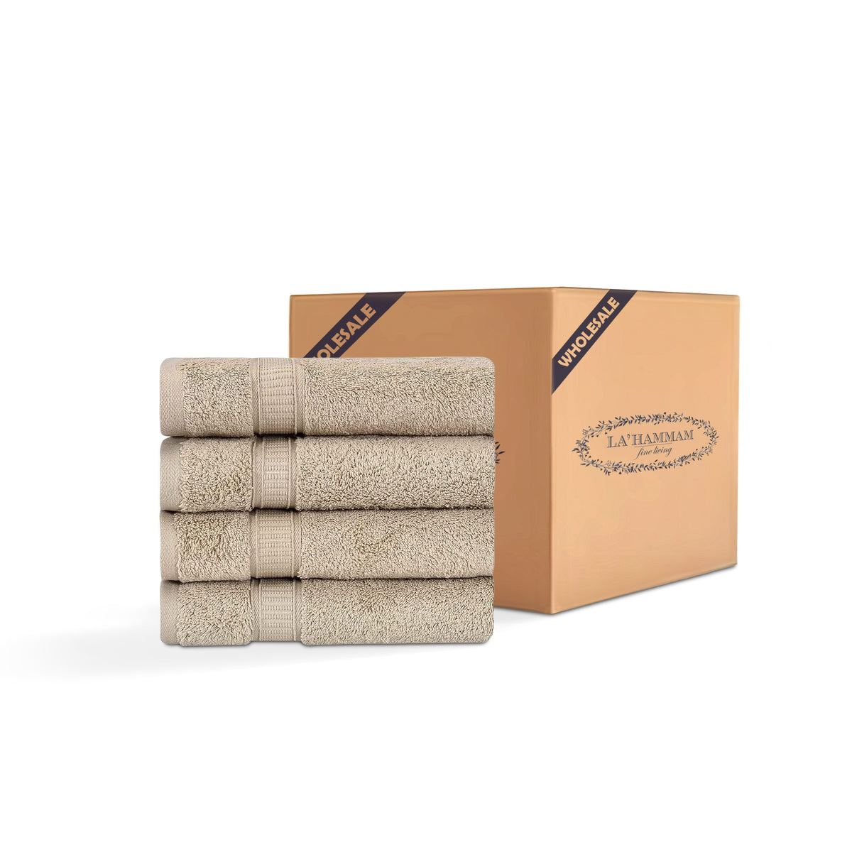 4 Piece Hand Towel Set - 24 Set Case Box