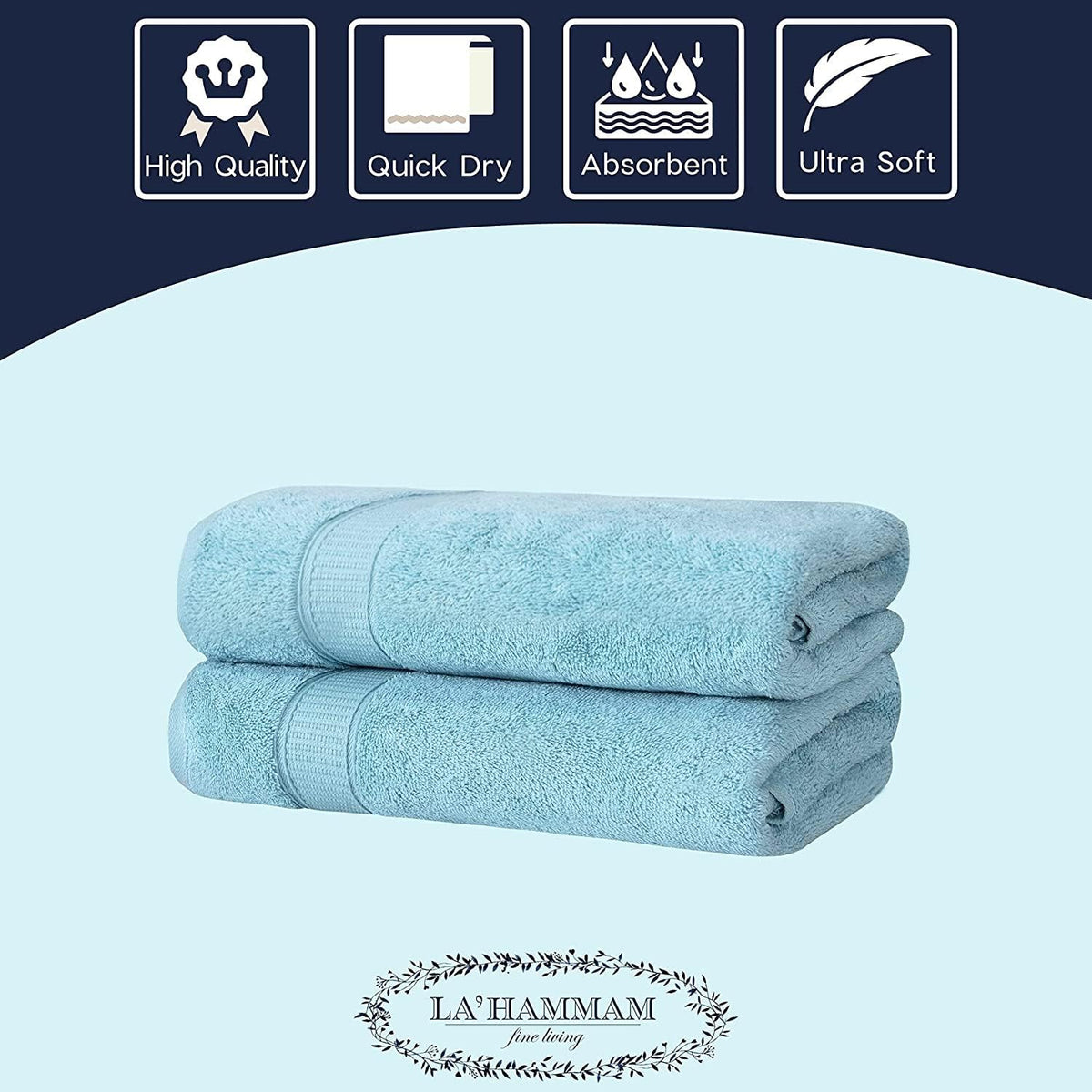 2 Piece Bath Towel Set - 12 Set Case Box