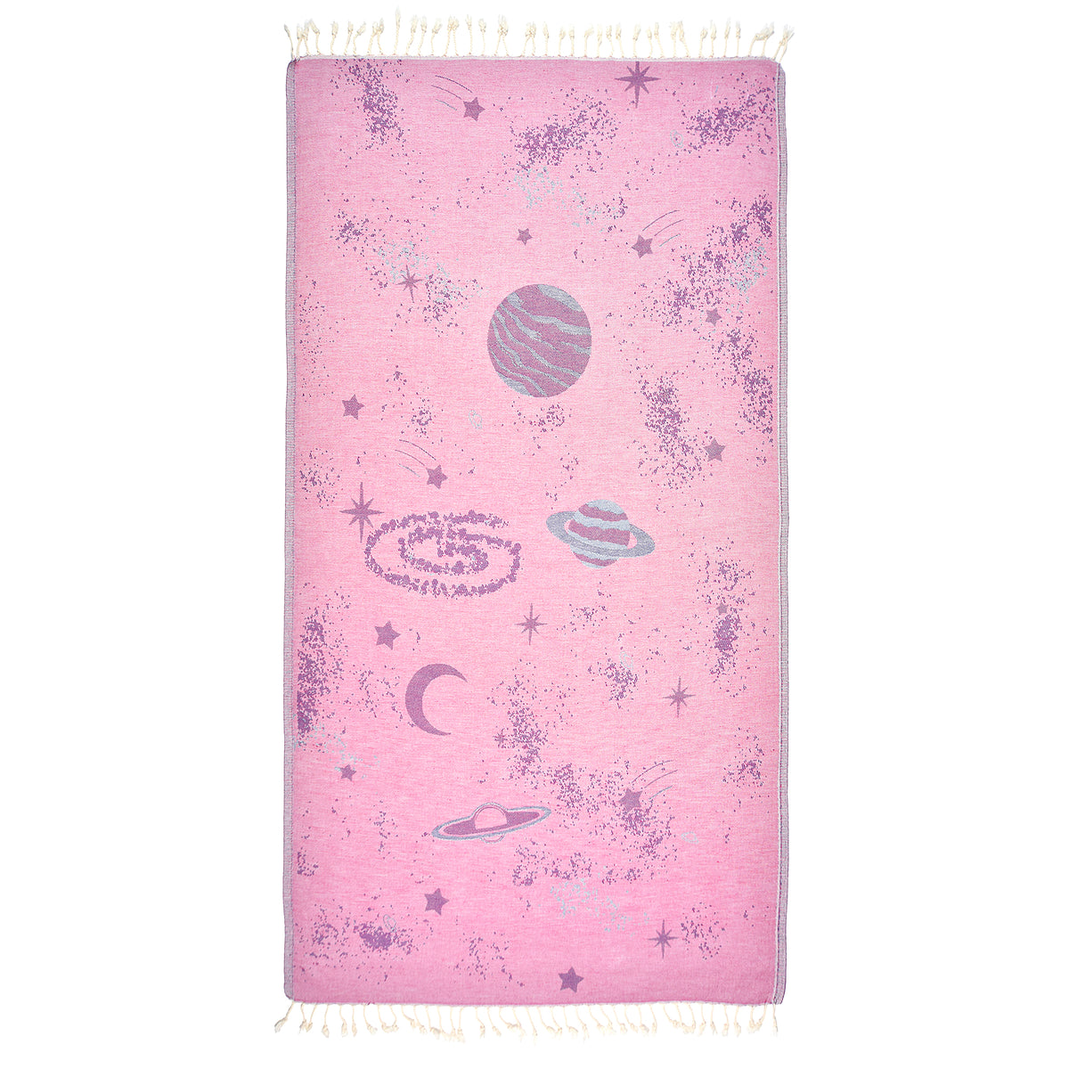Exclusive Pink Saturn Peshtemal Pure Cotton Beach Towel