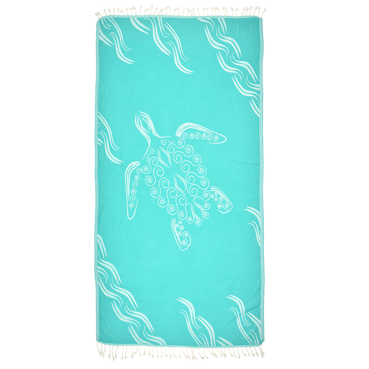 Exclusive Turquoise Turtle Peshtemal Pure Cotton Beach Towel