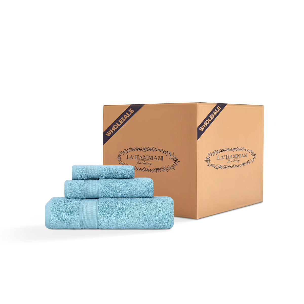 3 Piece Bath Towel Set - 16 Set Case Box