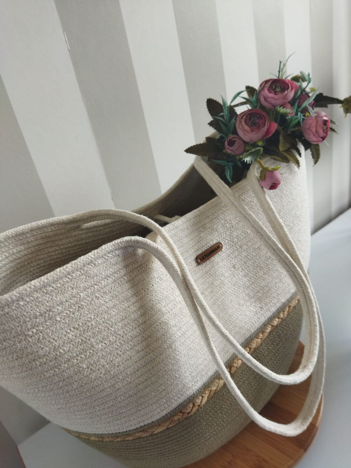 Lahammam's Handcrafted Quality everyday use Tote Beach Bag + Free Beach Towel !