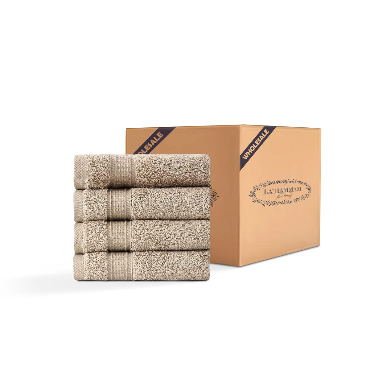 4 piece packed Wash Cloths - 55 pack Case Box