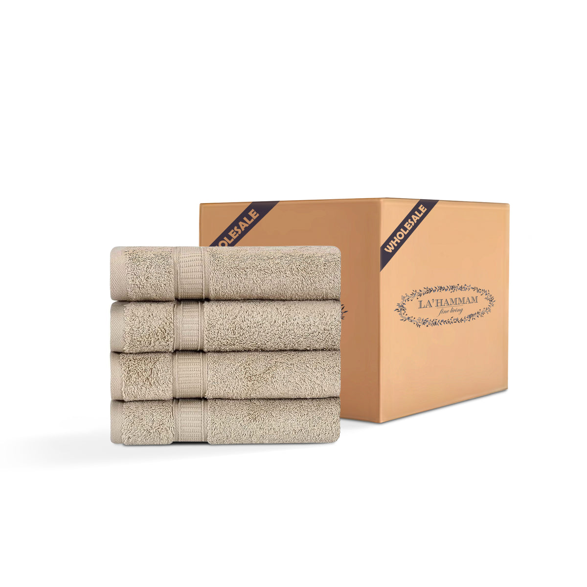 4 Piece Hand Towel Set - 24 Set Case Box