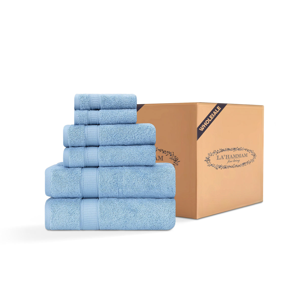 6 Piece Luxury Towel Set - 8 Set Case Box