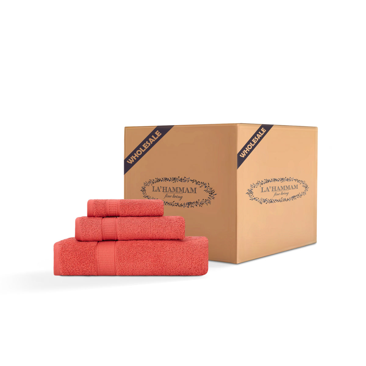 3 Piece Bath Towel Set - 16 Set Case Box