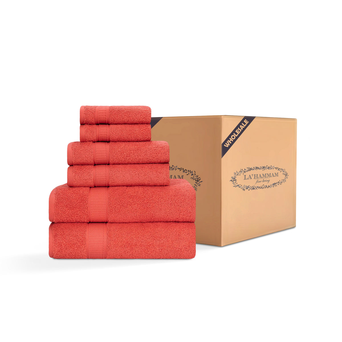 6 Piece Luxury Towel Set - 8 Set Case Box