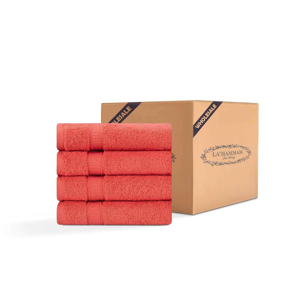 4 Piece Hand Towel Set - 24 Set Case Box