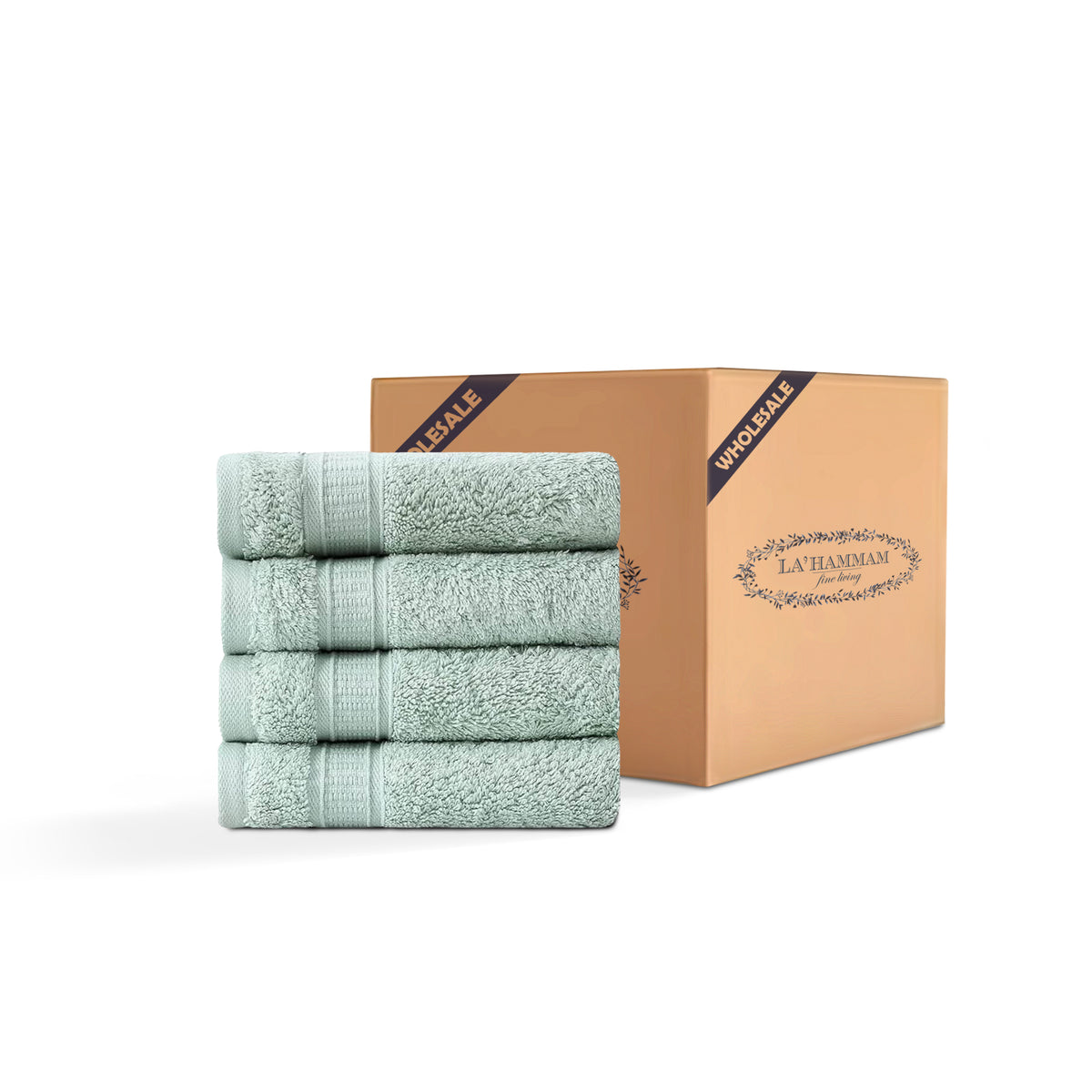 4 piece packed Wash Cloths - 55 pack Case Box