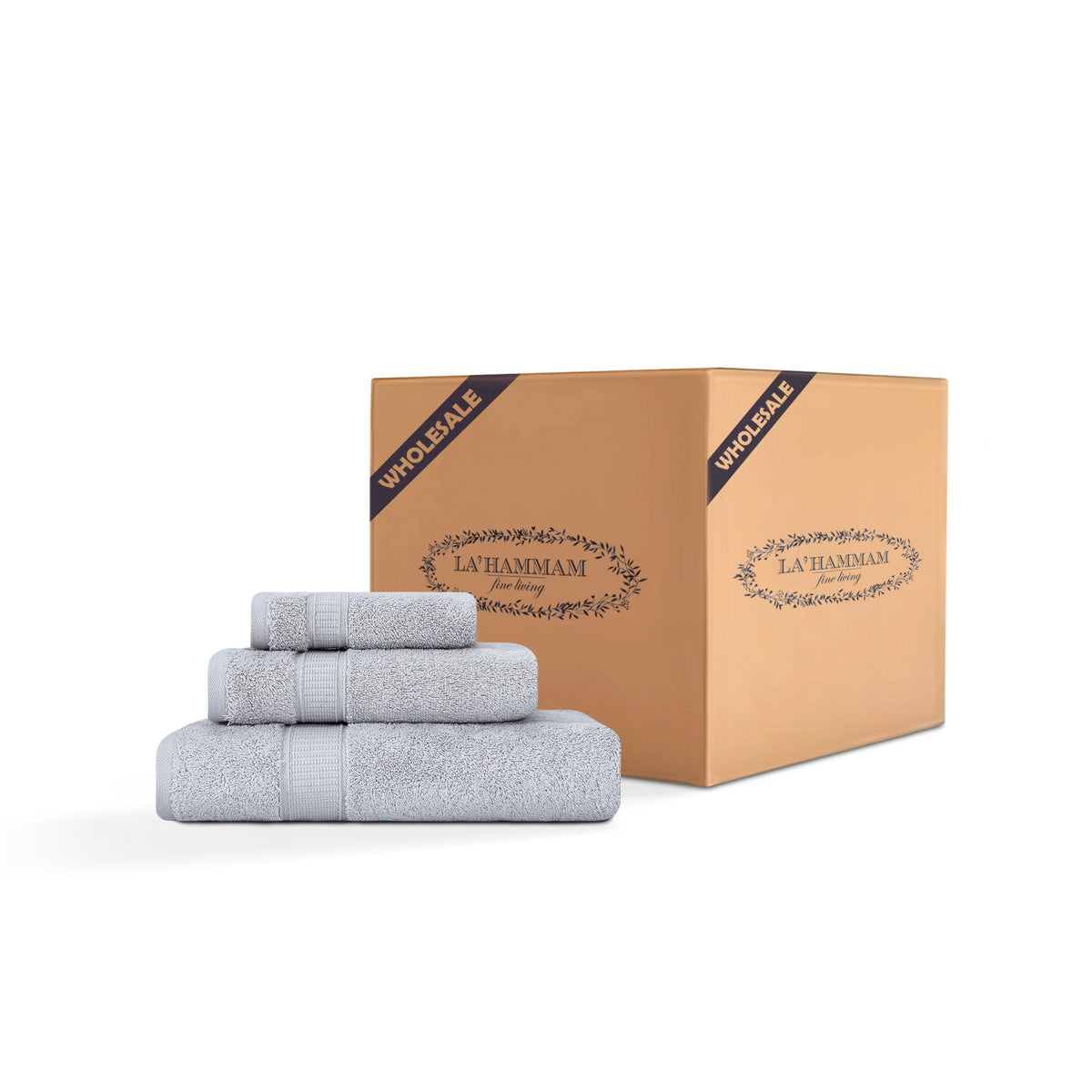 3 Piece Bath Towel Set - 16 Set Case Box