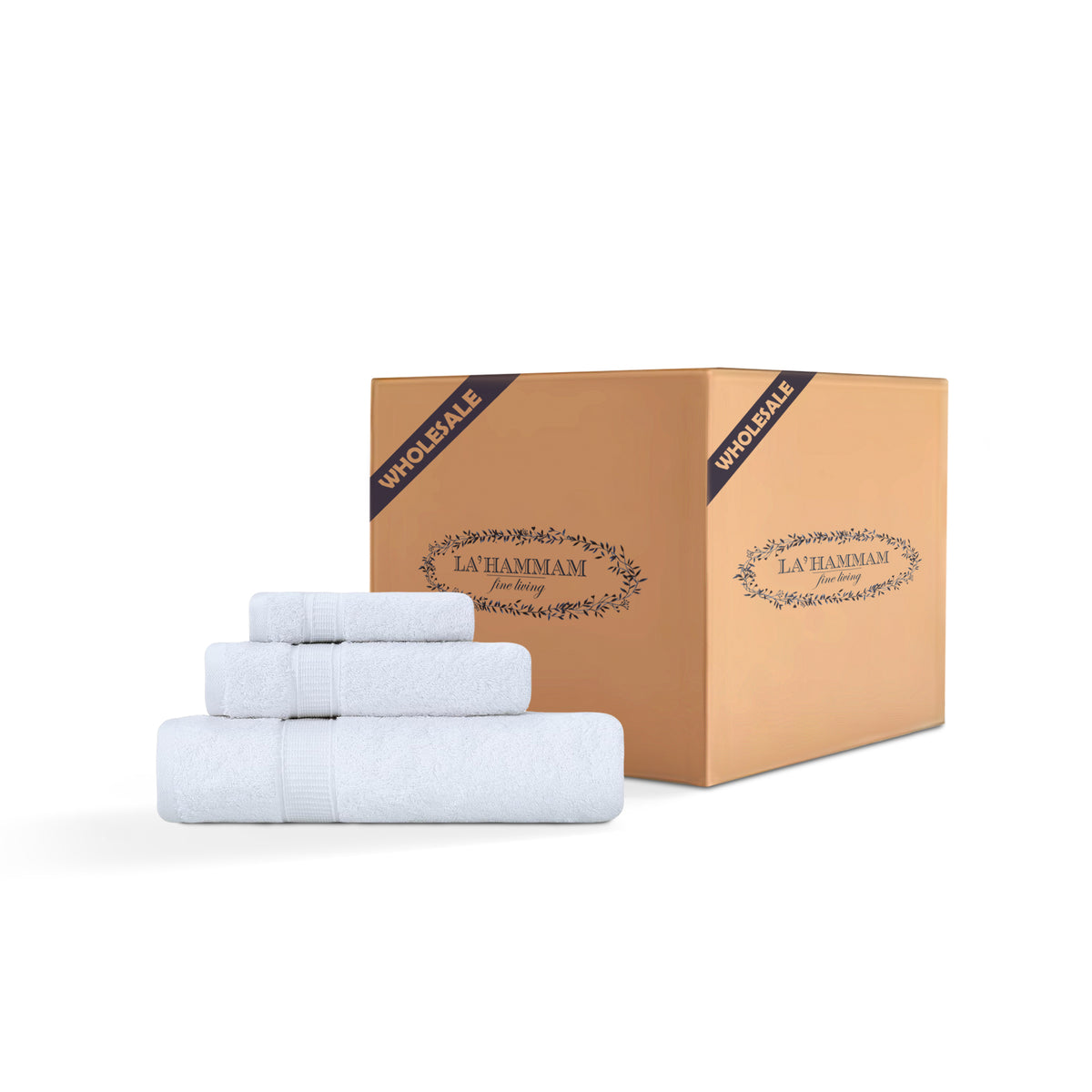 3 Piece Bath Towel Set - 16 Set Case Box