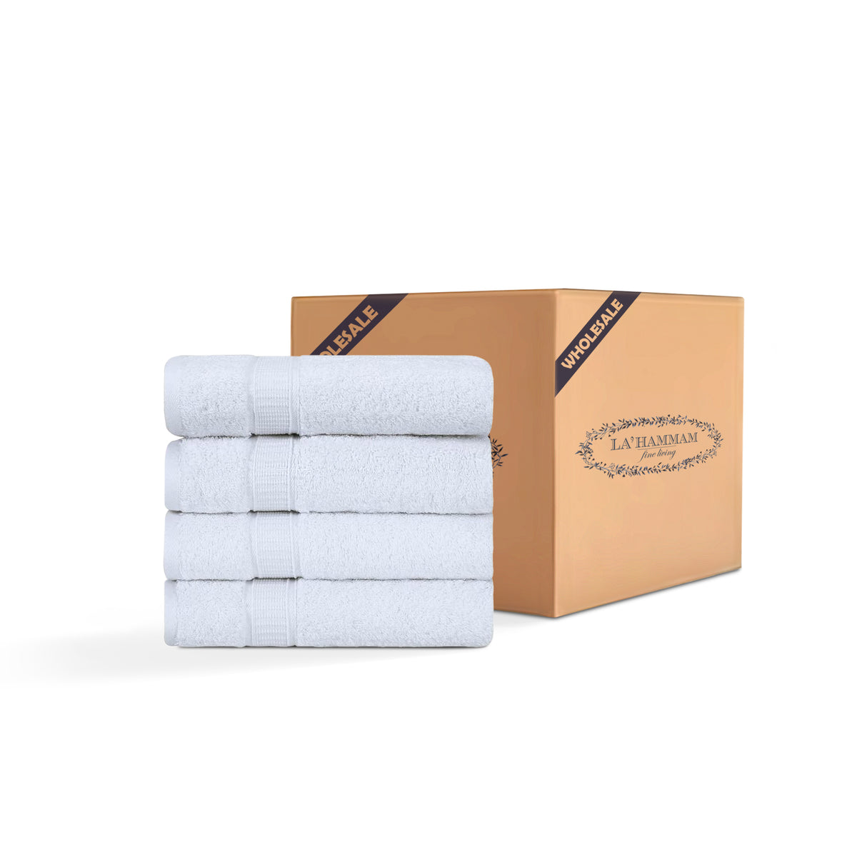 4 Piece Hand Towel Set - 24 Set Case Box