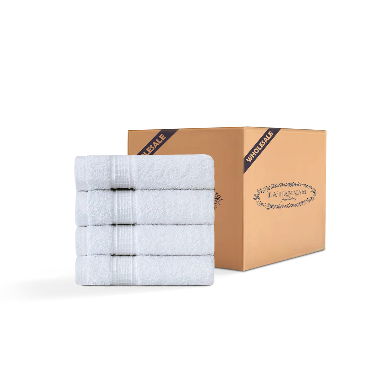 4 piece packed Wash Cloths - 55 pack Case Box