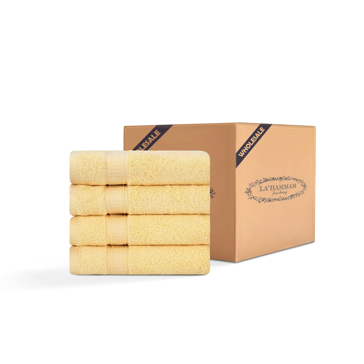 4 Piece Hand Towel Set - 24 Set Case Box