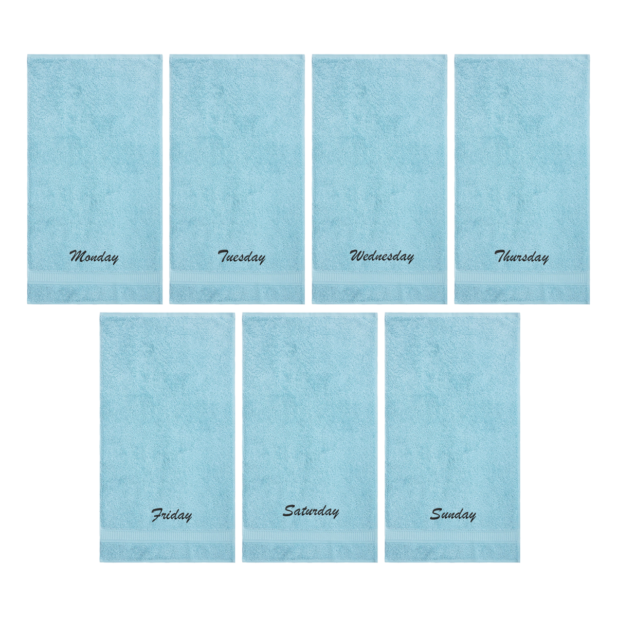 Customized Seven Days Towels - Washcloths and Hand Towels - Set of 7