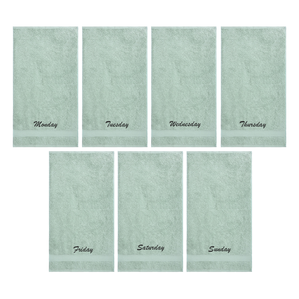 Customized Seven Days Towels - Washcloths and Hand Towels - Set of 7