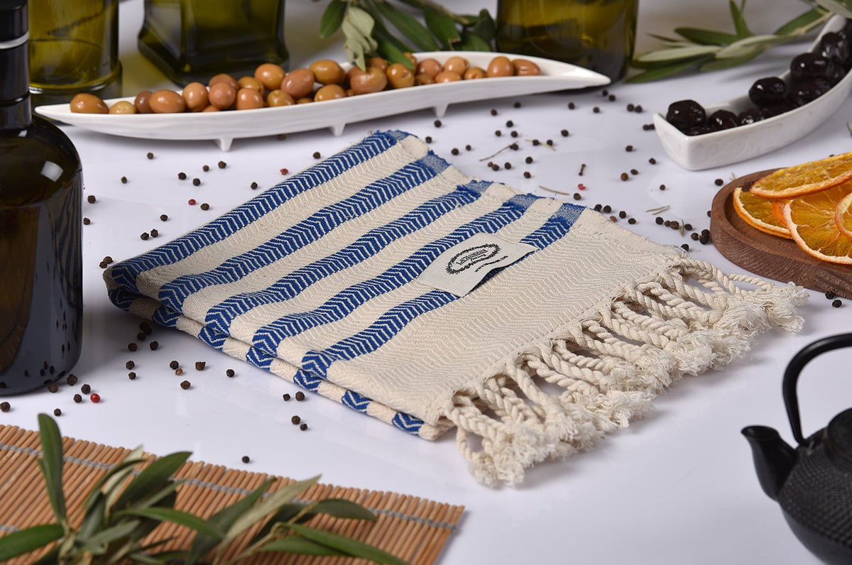 Cavus Zigzag Turkish Cotton Kitchen / Hand Towel 2 pack 40x18 in