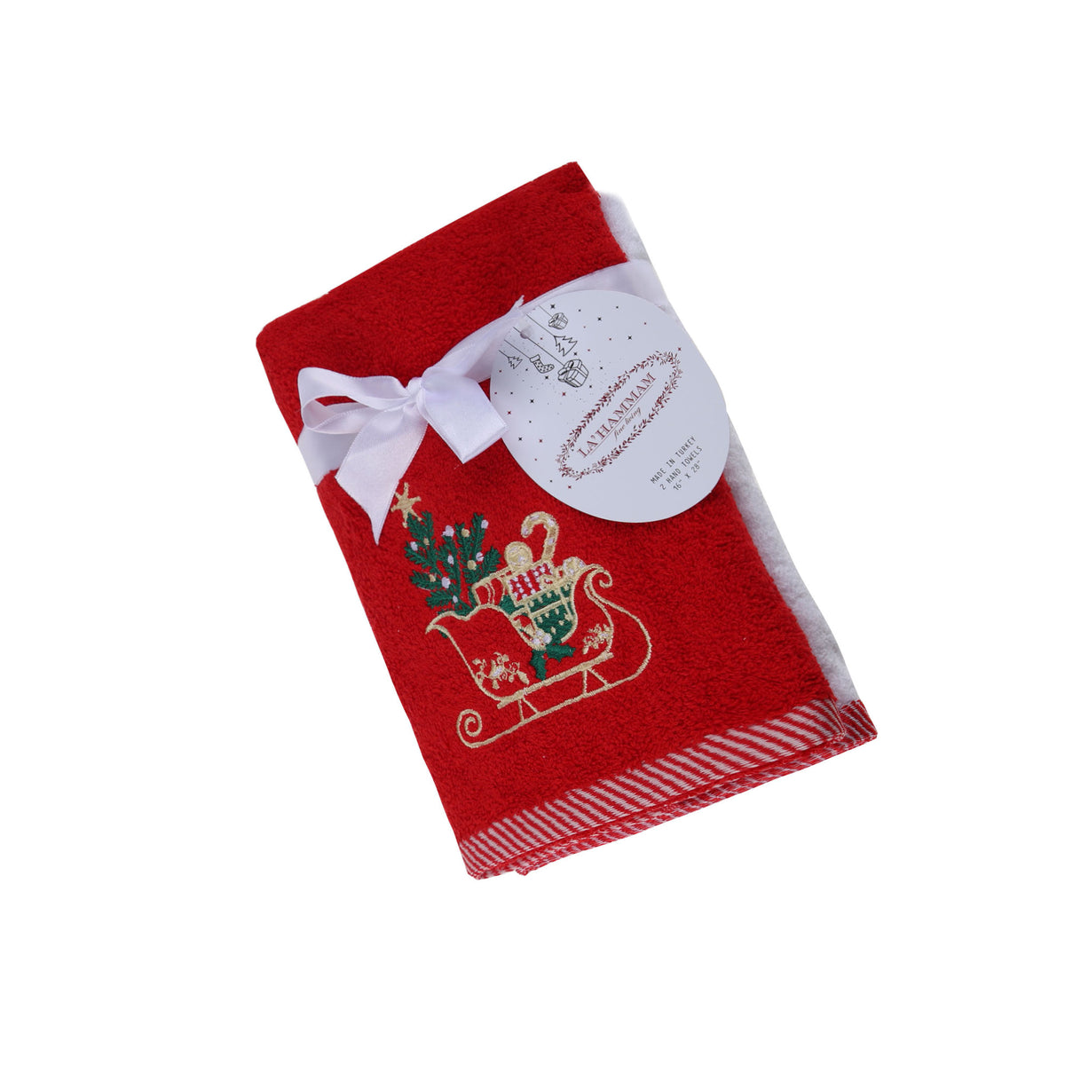 Christmas Embroidered Hand & Kitchen Towel - 2 pack