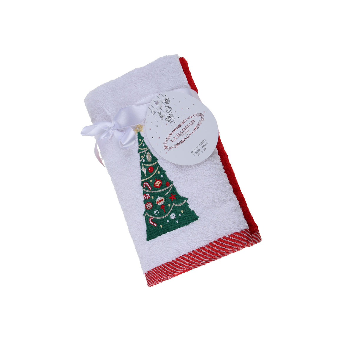 Christmas Embroidered Hand & Kitchen Towel - 2 pack