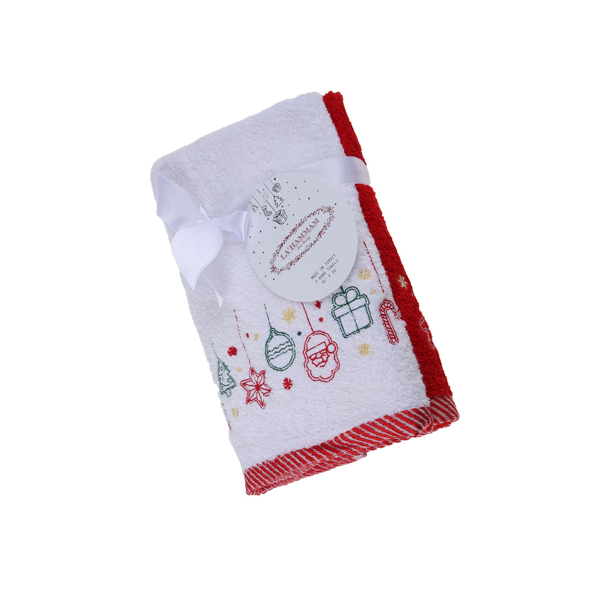 Christmas Embroidered Hand & Kitchen Towel - 2 pack