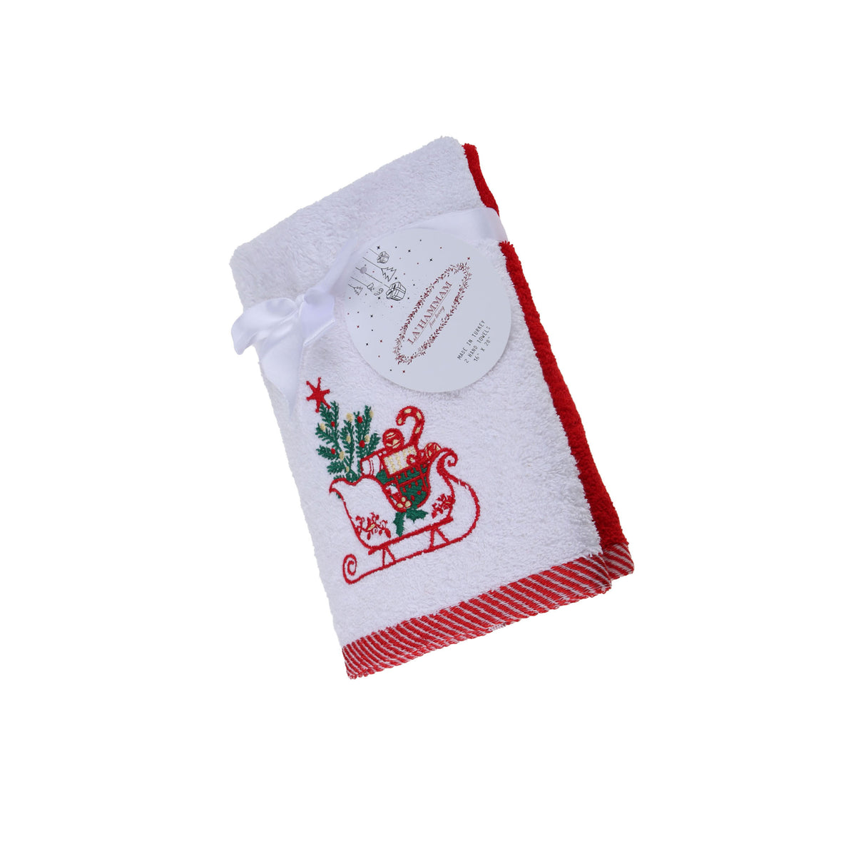 Christmas Embroidered Hand & Kitchen Towel - 2 pack