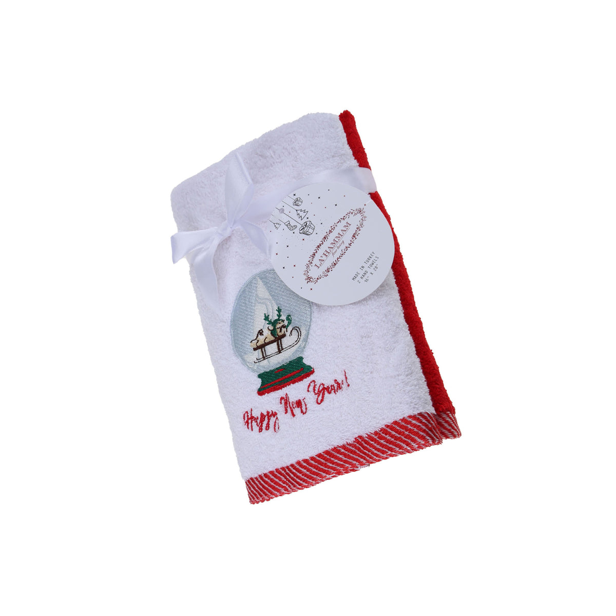 Christmas Embroidered Hand & Kitchen Towel - 2 pack