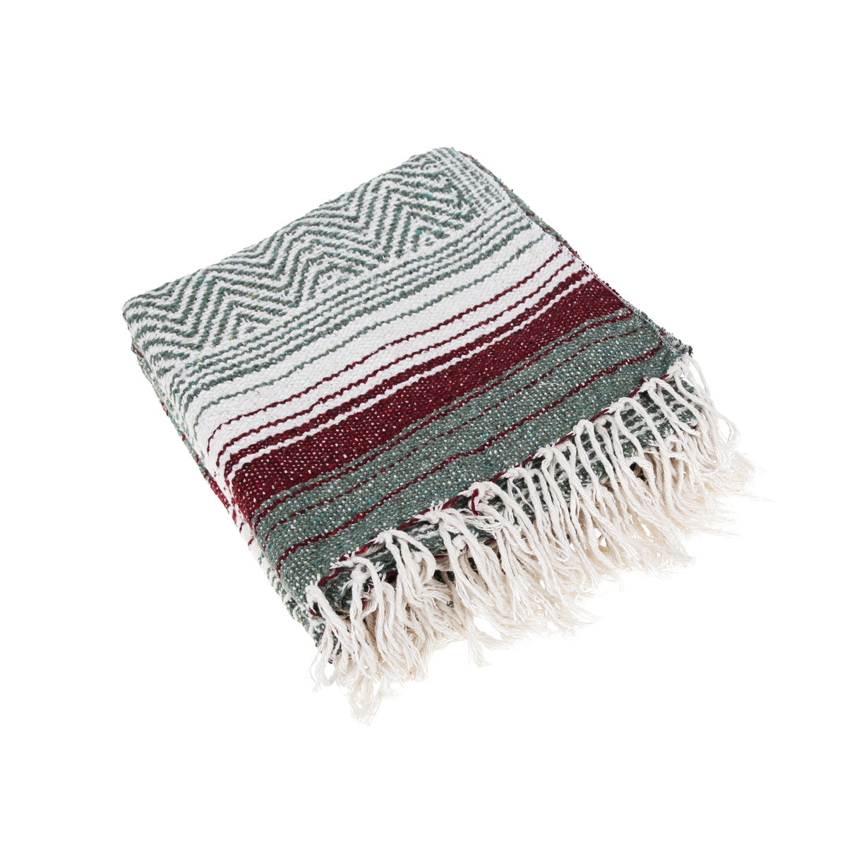 Traditional Mexican Blanket ZigZag Pure Cotton Beach Throw (50