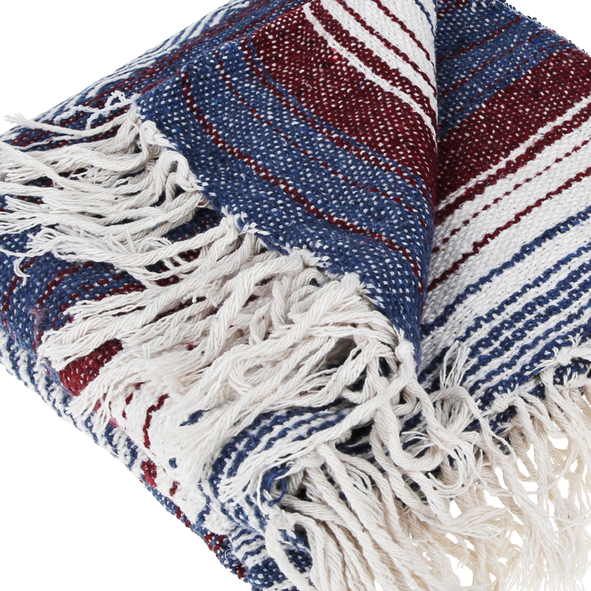Traditional Mexican Blanket ZigZag Pure Cotton Beach Throw (50