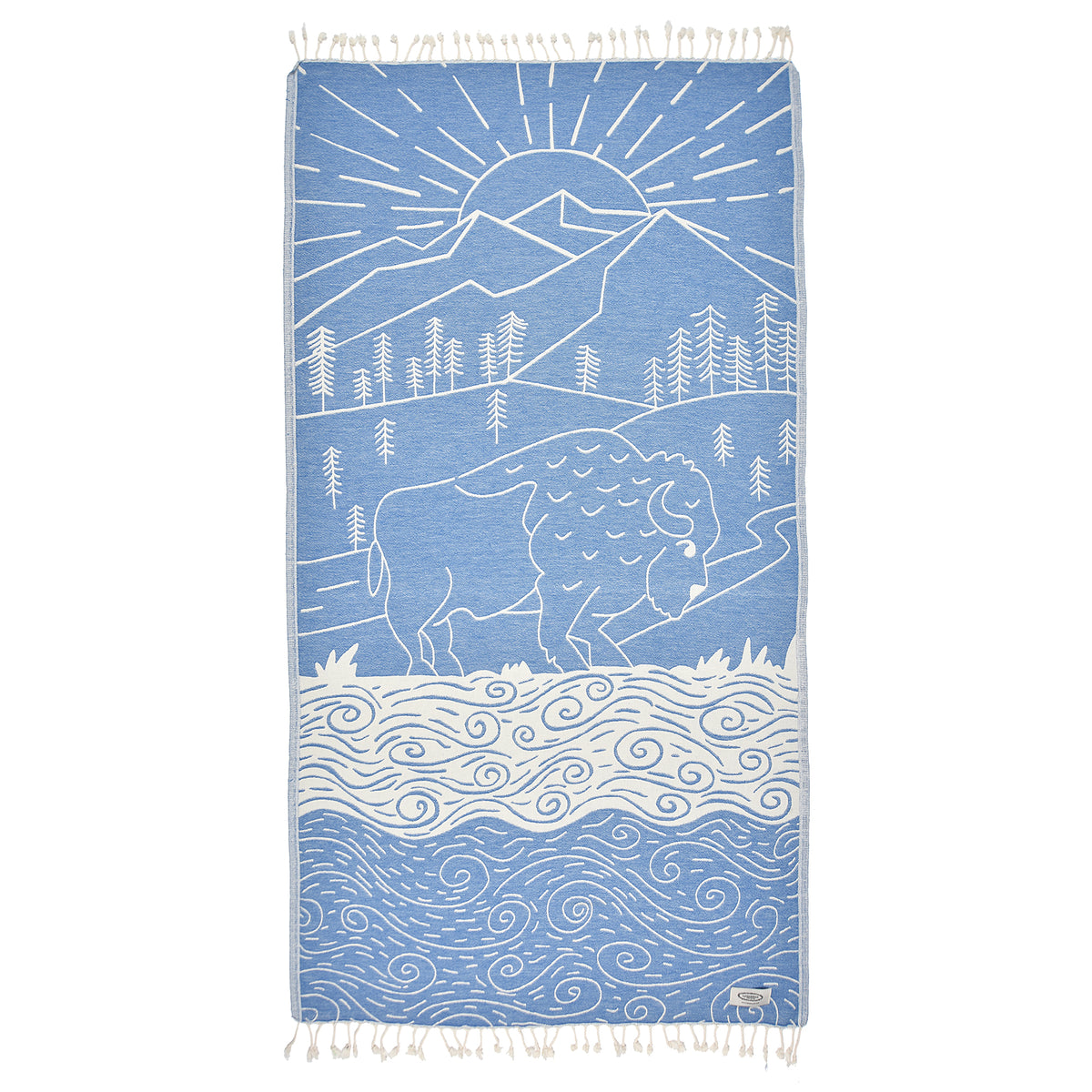 Exclusive Bison Mountain Peshtemal Pure Cotton Beach Towel