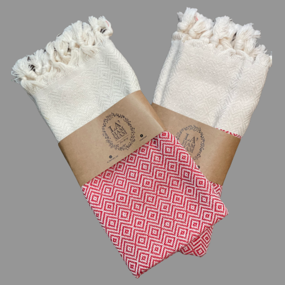 Diamond Turkish Cotton Kitchen / Hand Towel 2 pack 40x18 in