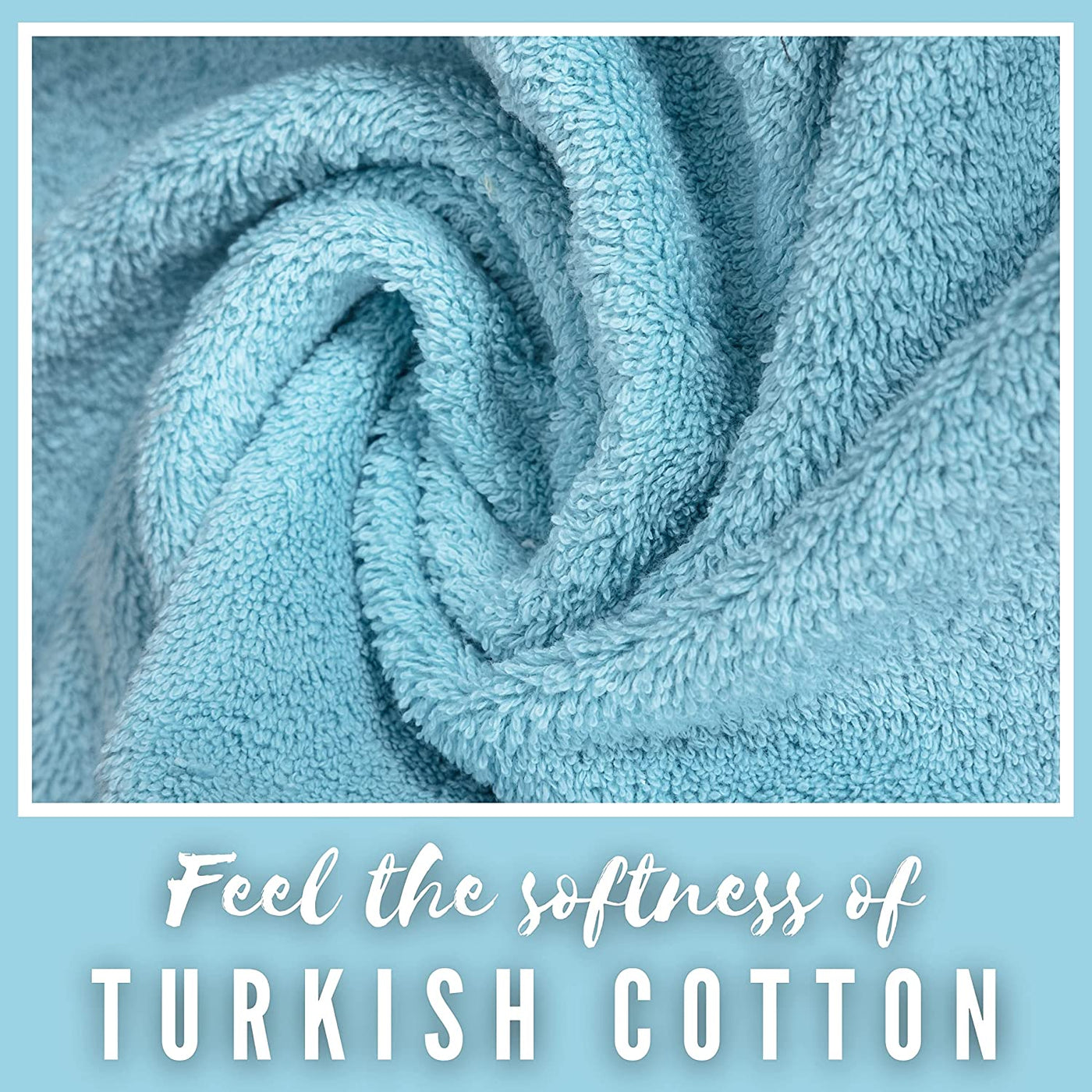 Hotel Quality 100% Turkish Cotton 6 Piece Towel Set Blue