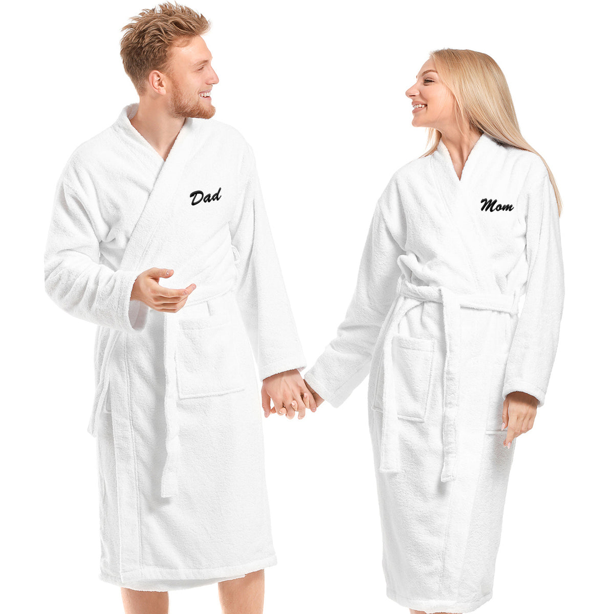 Custom Bathrobe Set for Couple, 2 Pieces Couple's Cotton Bath Robe, 100% Cotton