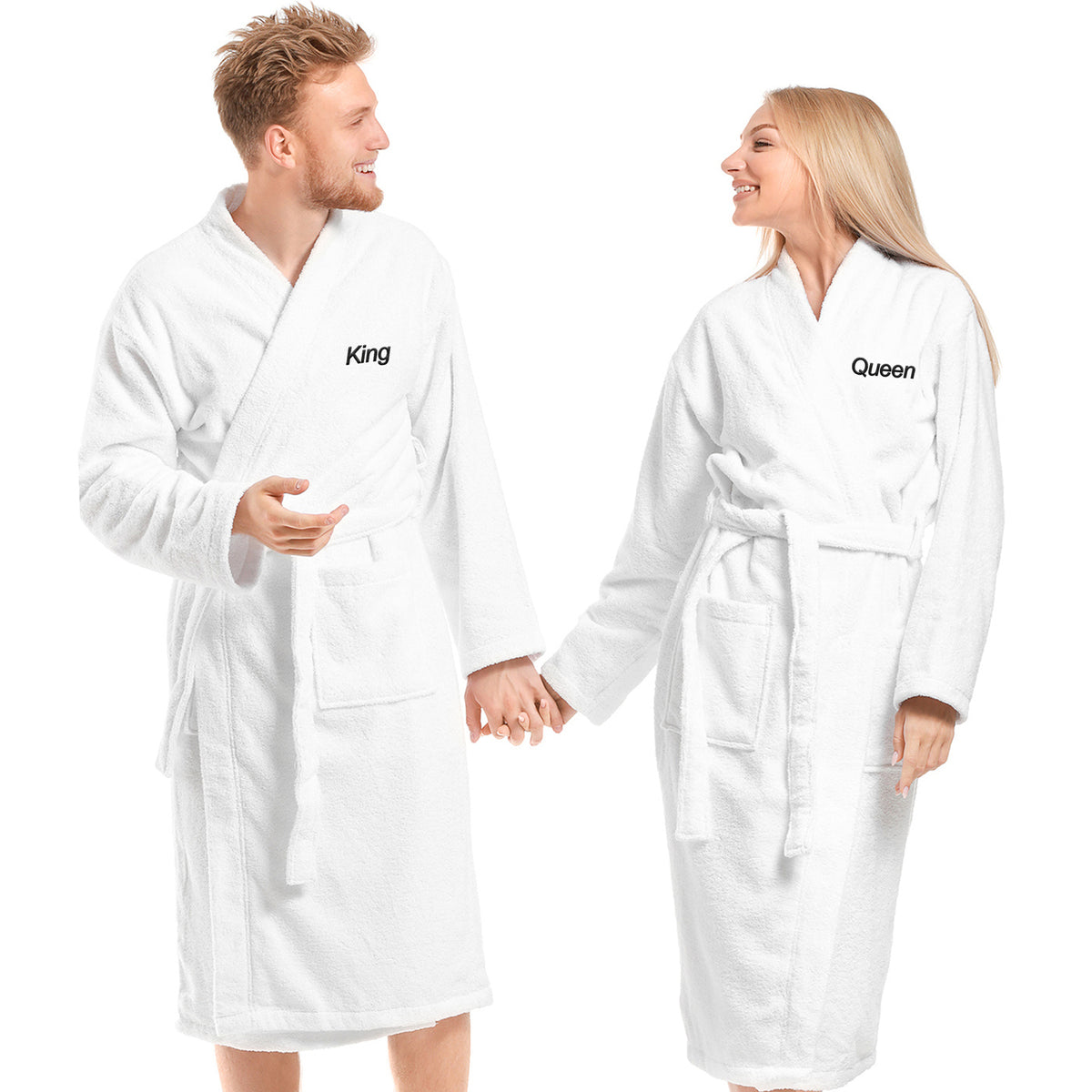 Custom Bathrobe Set for Couple, 2 Pieces Couple's Cotton Bath Robe, 100% Cotton