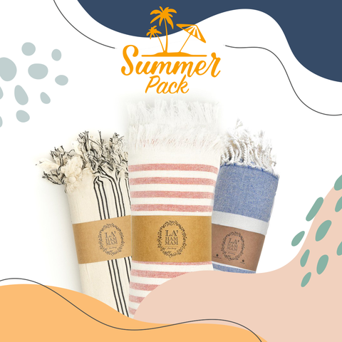 Surprise Summer Pack of 3 Beach Towels with Mexican Blanket